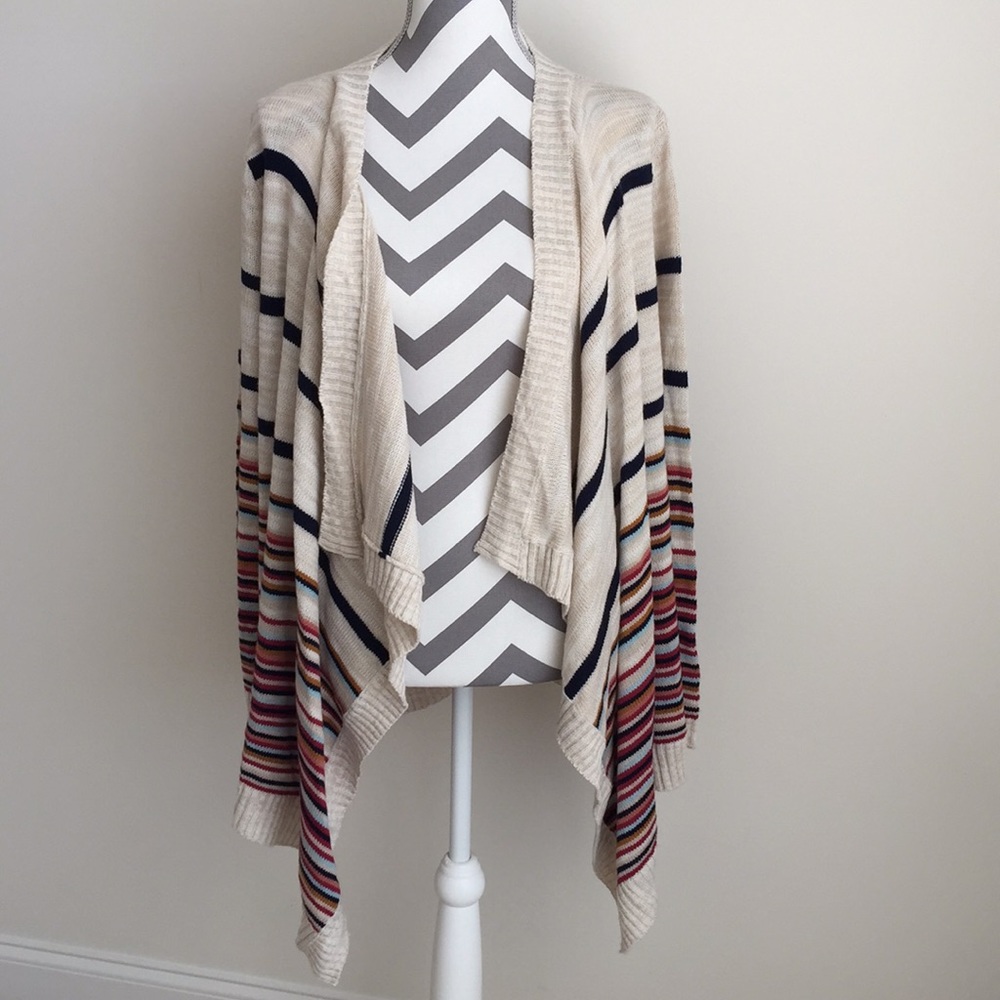 NWT Pink Rose Striped Cardigan Sweater XL